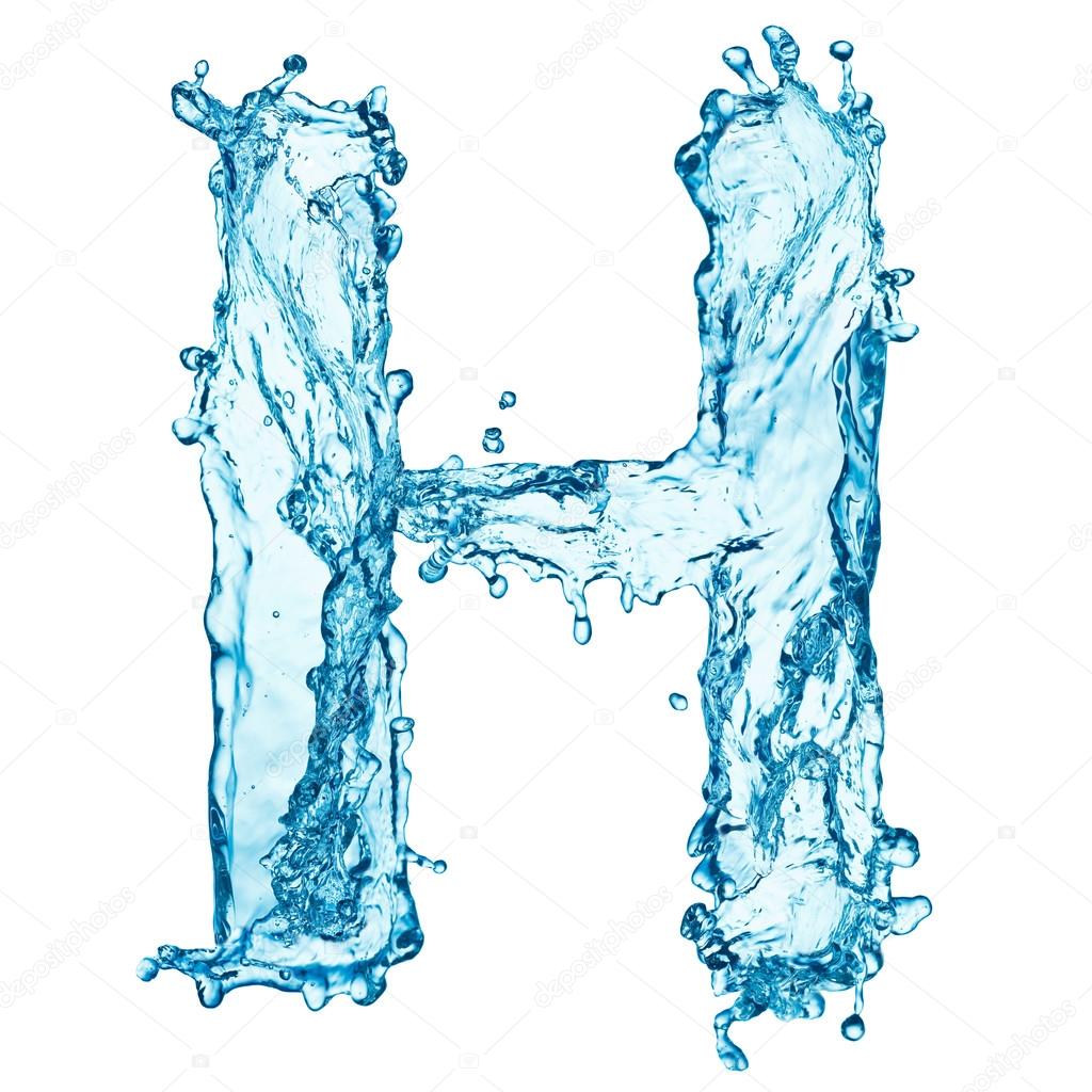Water splashes letter H