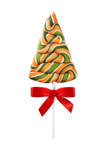 A fruit flavored xmas tree lollipop — Stock Photo, Image