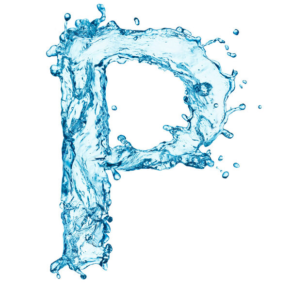 Water splashes letter P