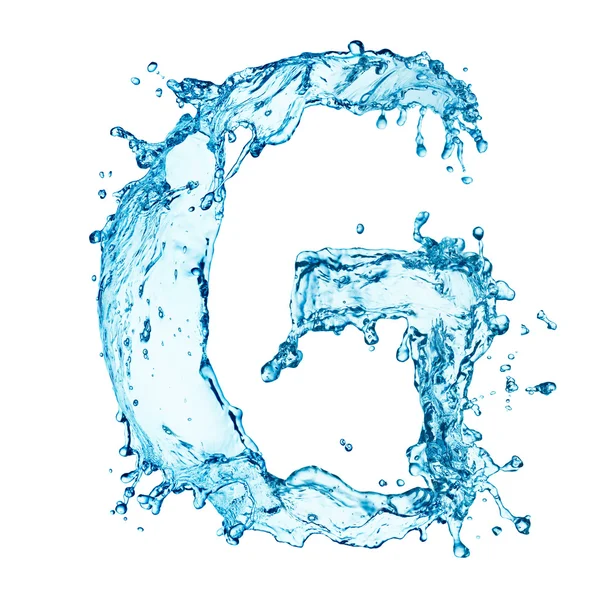 Water splashes letter G — Stock Photo, Image