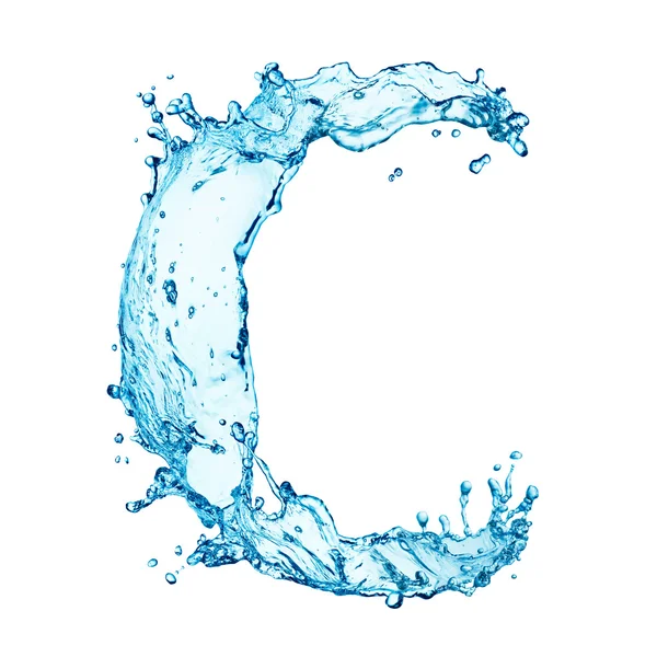 Water splashes letter C — Stock Photo, Image