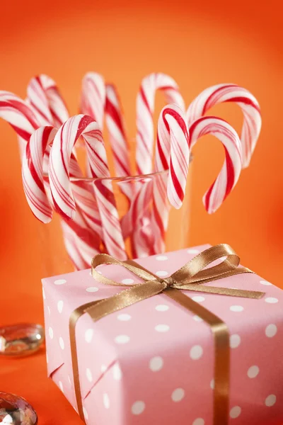 Karácsonyi dekoráció cukornád — Stock Fotó