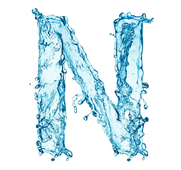 Water splashes letter N — Stock Photo, Image