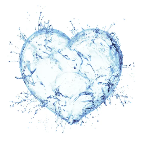 Heart from water splash — Stock Photo, Image