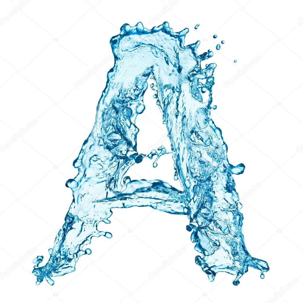 Water splashes letter A — Stock Photo © korovin #40160359