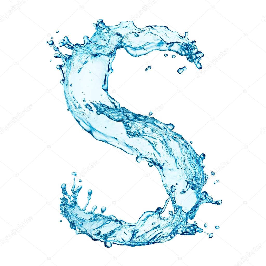 Water splashes letter S