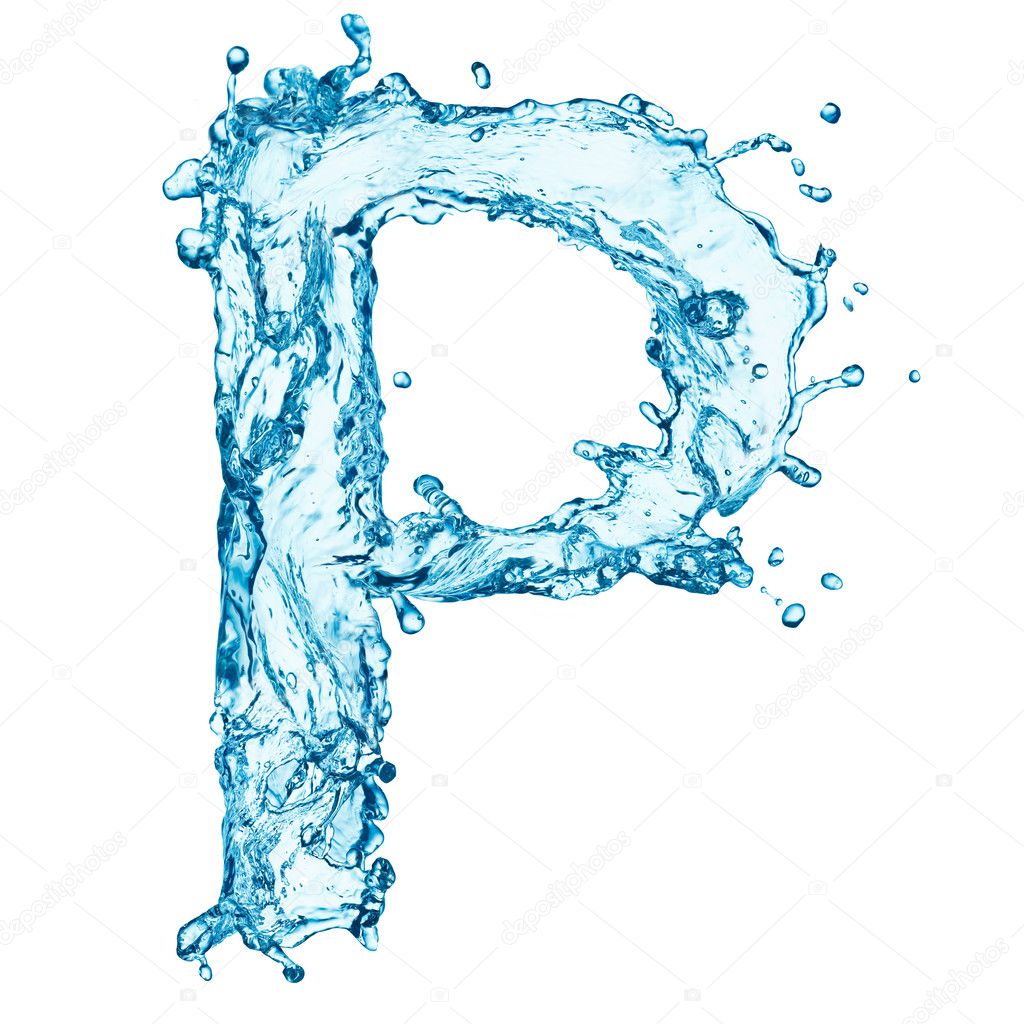 Water splashes letter P Stock Photo by ©korovin 40160535