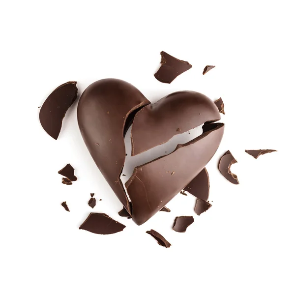 Chocolate broken heart — Stock Photo, Image