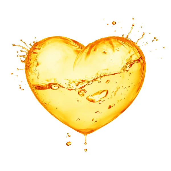 Heart from orange splash — Stock Photo, Image