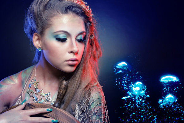 Beautiful woman underwater