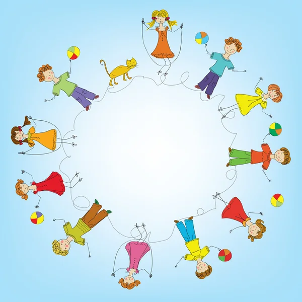 Children in a circle — Stock Vector