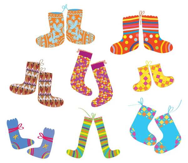 Socks set for christmas — Stock Vector