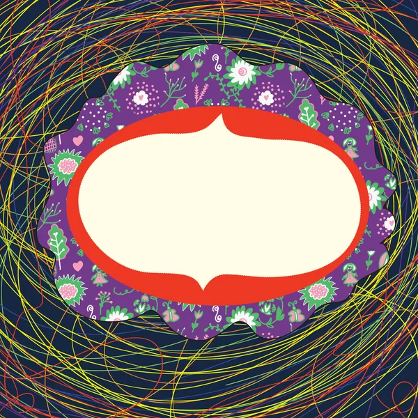 Cadre fantaisiste avec cercles et motif — Image vectorielle