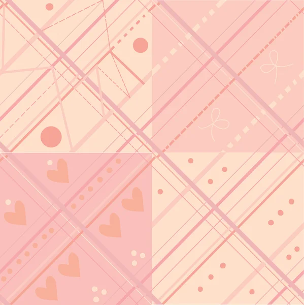Conjunto de patrón rosa a cuadros sin costura — Archivo Imágenes Vectoriales