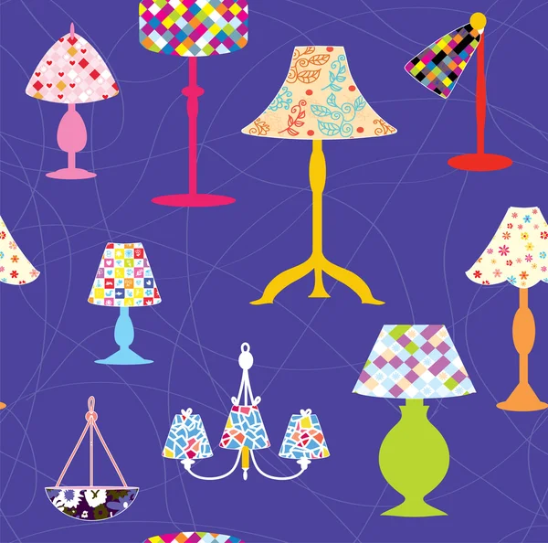 Lampes et lumières sans couture drôle — Image vectorielle