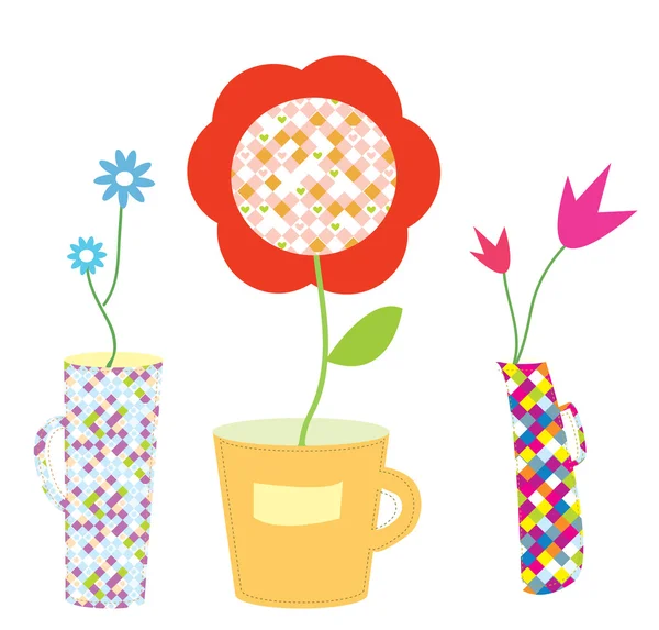 Vazo ve çiçekler tatil — Stok Vektör