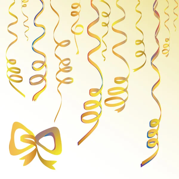 Party background with gold streamers — Stock Vector