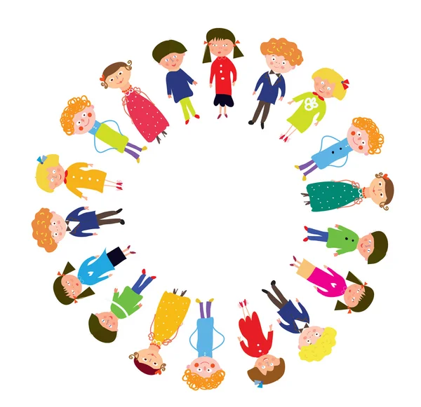 Kids in the circle funny — Stock Vector