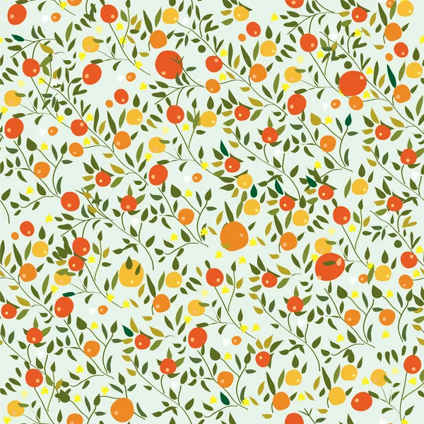オレンジ果実のシームレスなパターン — ストックベクタ