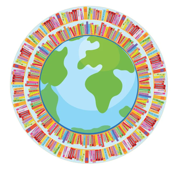 Globe en boek onderwijs concept — Stockvector