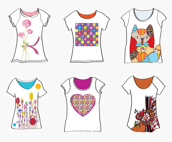 Plantillas de diseño de camisetas con pinturas divertidas — Vector de stock