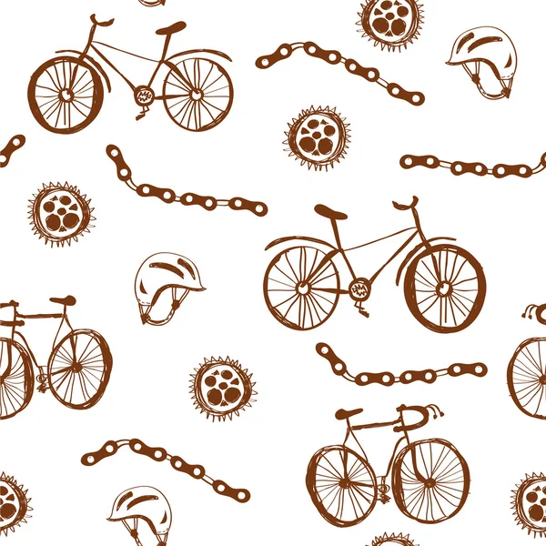 Bycicle funny seamless pattern grunge — Stock Vector