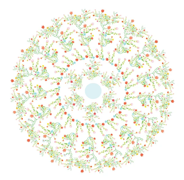 Conception de ressort de motif rond floral — Image vectorielle