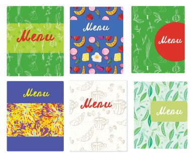 menü şablonları komik tasarımı kafe için