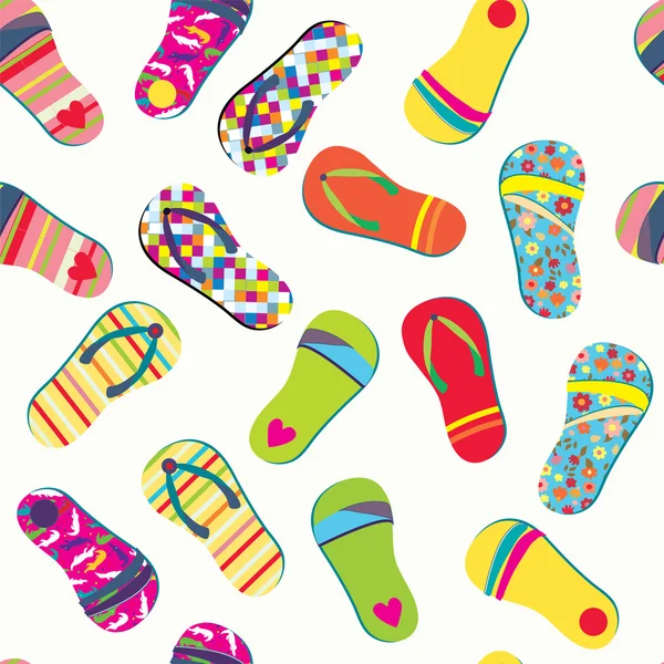 Zomer flip-flops naadloze patroon grappig — Stockvector