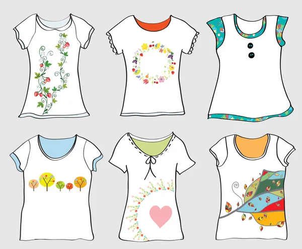 T-shirts modèles ensemble — Image vectorielle