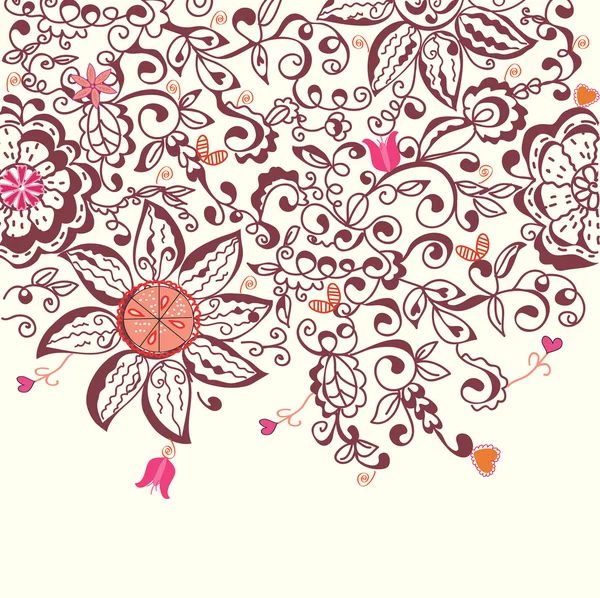 Fundo floral desenho desenhado à mão — Vetor de Stock