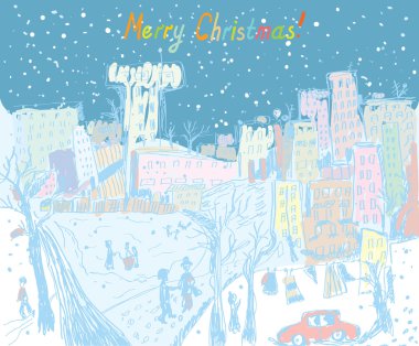 Noel town greting kartı