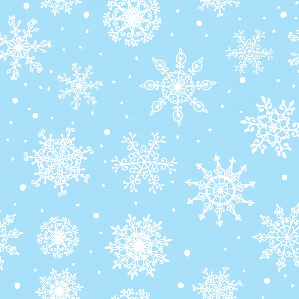 Snowflakes seamless pattern hand drawn — Stock Vector