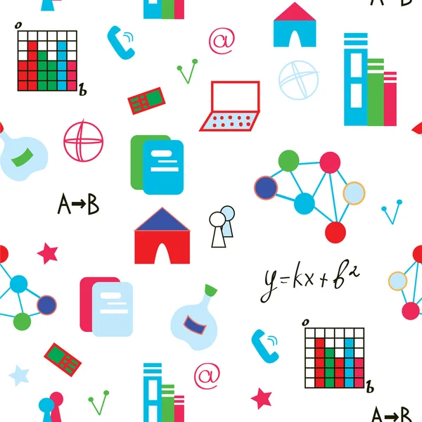 Science symbols seamless pattern funny — Stock Vector