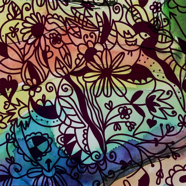 Цветочный бесшовный рисунок винтажа — стоковое фото