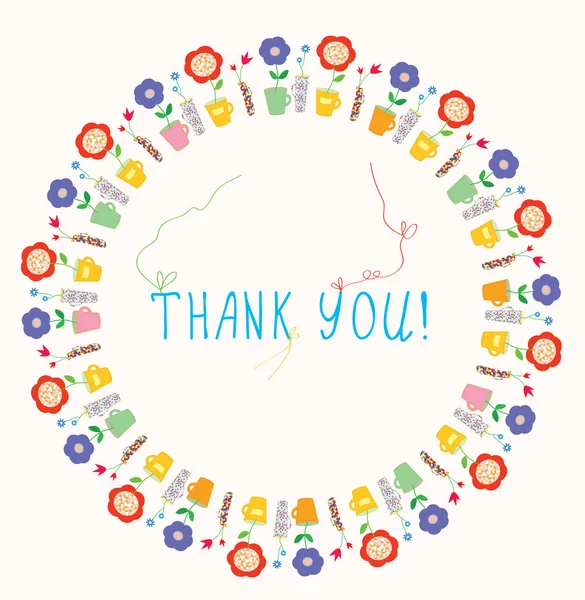 Thank you greeting card — Stock Vector