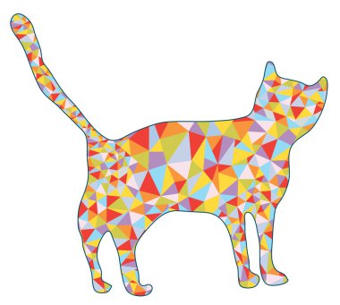 kedi silhoette mozaik tasarımı ile
