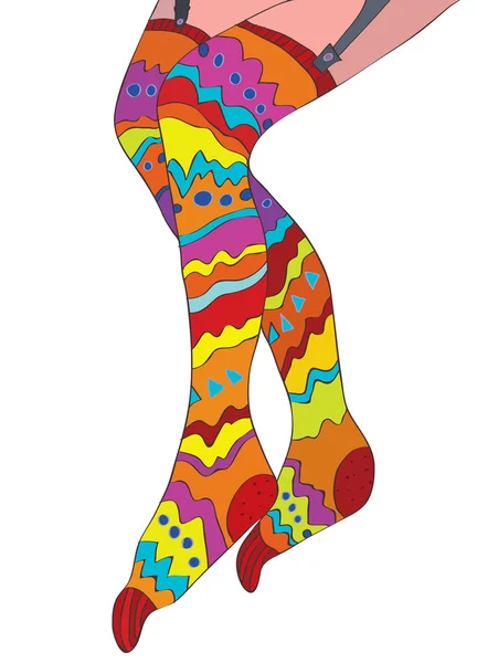Funny stockings for girls with pattern cute — Stock Vector