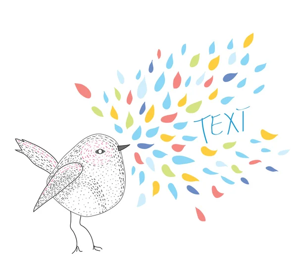 Tarjeta Bird con marco para el texto — Archivo Imágenes Vectoriales