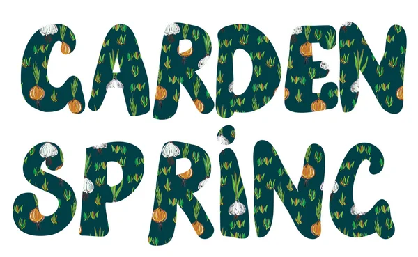 Bannières de jardin et de printemps avec des plantes — Image vectorielle