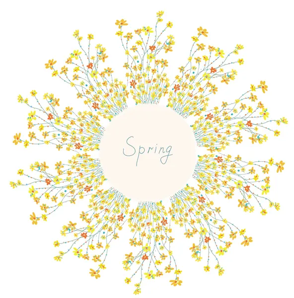 Cadre floral pour ressort — Image vectorielle