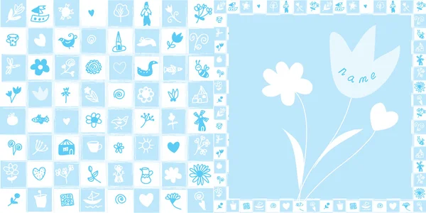 Baby card birthday for boy with cute pattern Royalty Free Stock Illustrations