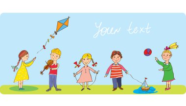 Çocuklar oynarken - komik başlık sayfası