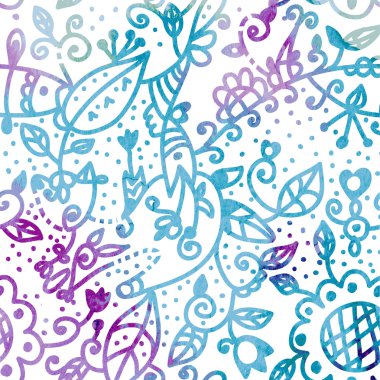 suluboya çiçek Dikişsiz desen tasarım