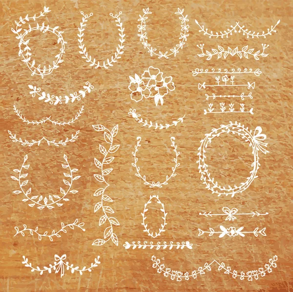 defne set - banner, çerçeve, tasarım öğelerini elle çizilmiş