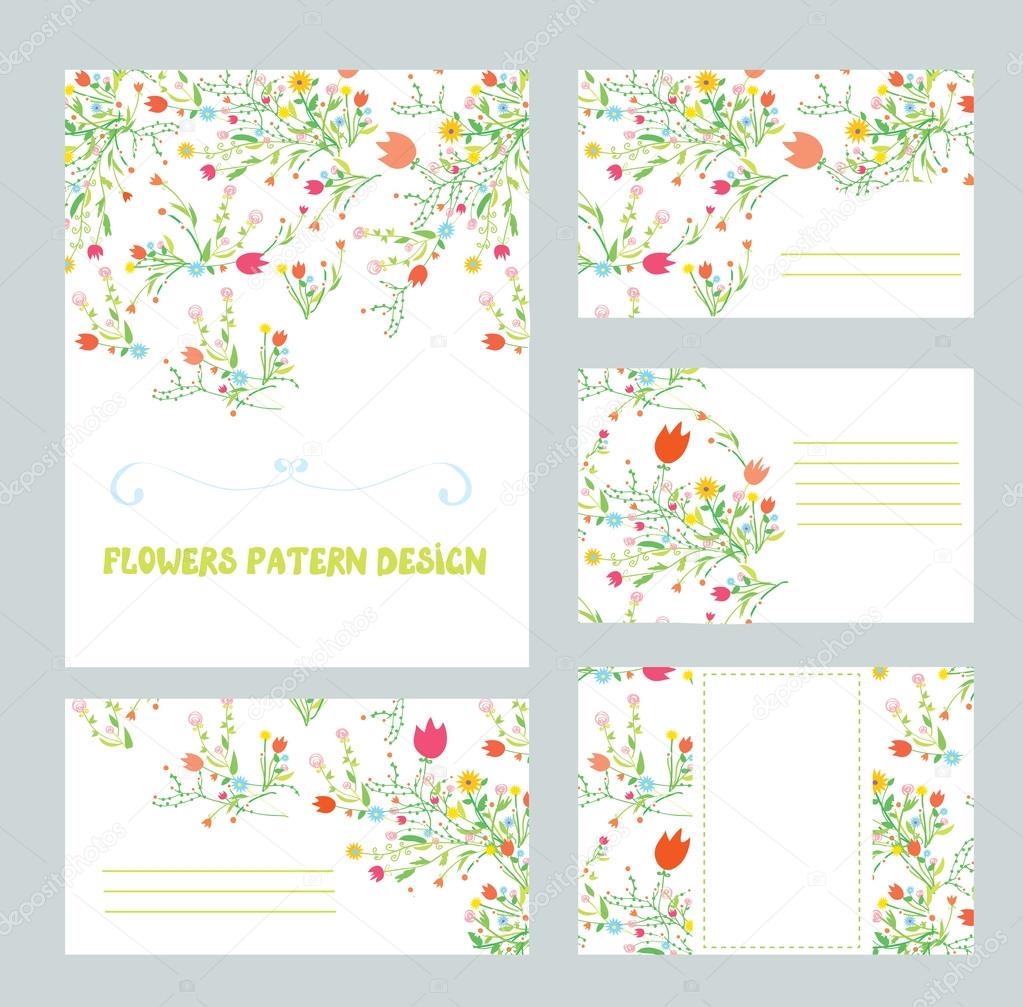 Branding design with floral pattern - banner, card, templates