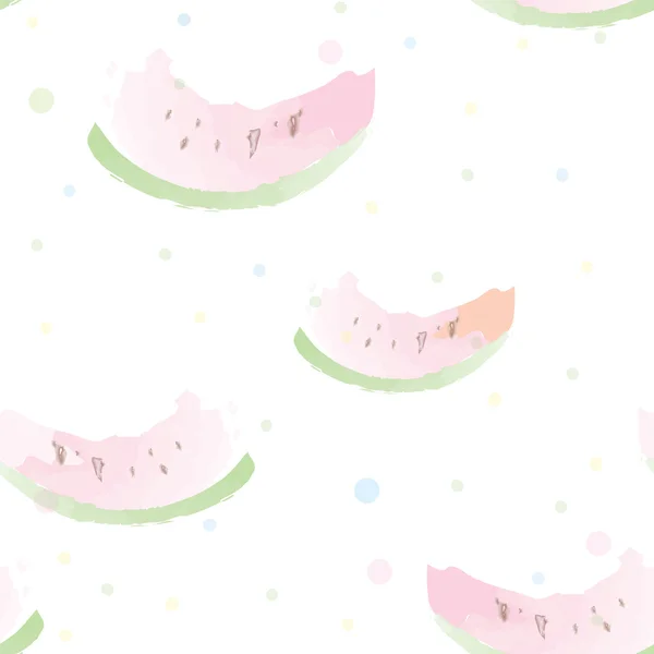 Wassermelone nahtlose Muster künstlerische Aquarell — Stockvektor