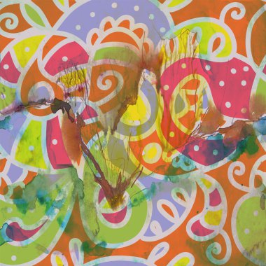 çiçek Dikişsiz desen çizgileri etnik