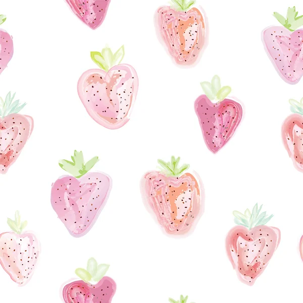 Χωρίς ραφή πρότυπο φράουλες - παστέλ χρώματα — Διανυσματικό Αρχείο