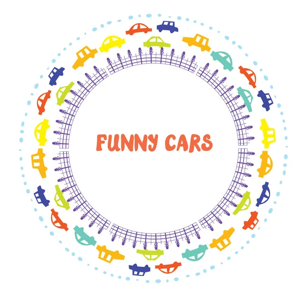 Funny frame with cars — Stock Vector